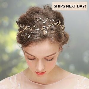 Elegant Silver or Gold Leaf Hair Accessory